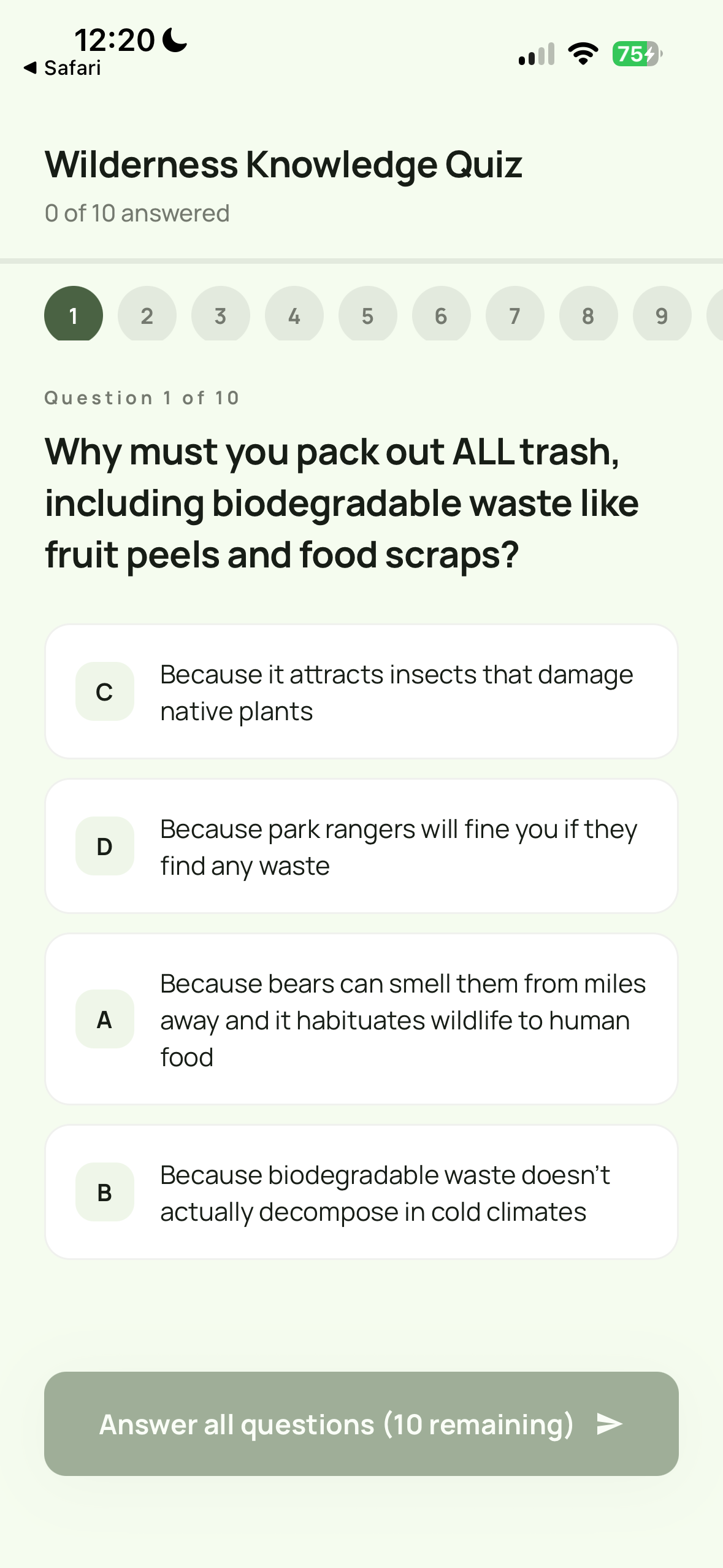 Tentiful app screenshot